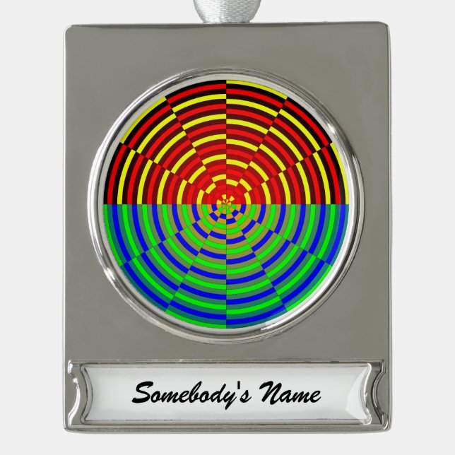 Digital Sunset by Kenneth Yoncich Silver Plated Banner Ornament (Front)