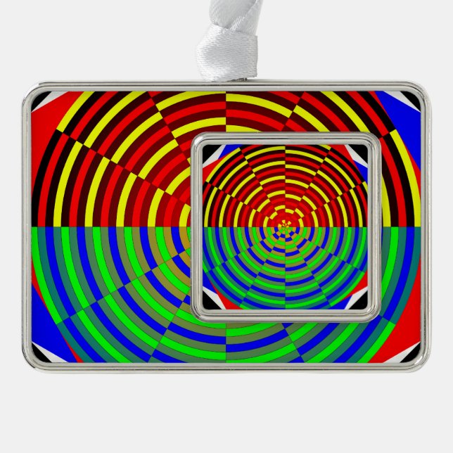Digital Sunset by Kenneth Yoncich Silver Plated Framed Ornament (Front)