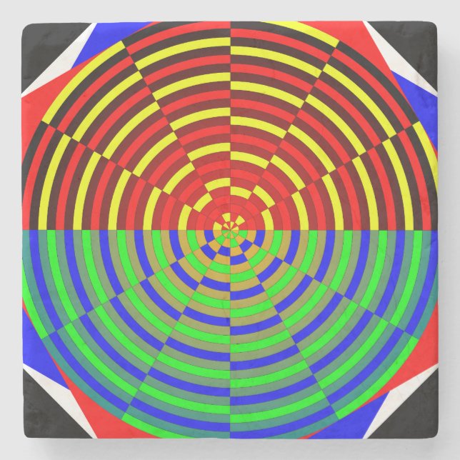 Digital Sunset by Kenneth Yoncich Stone Coaster (Front)