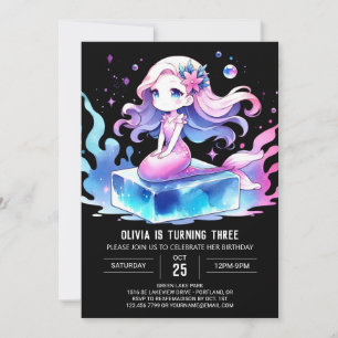 Digital Sweet Mermaid Birthday Invitation