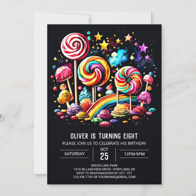 Digital Sweet Wonderland Birthday Invitation (Front)