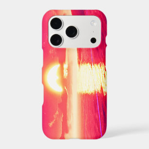 Digital Synthwave Sunset Sea Reflection