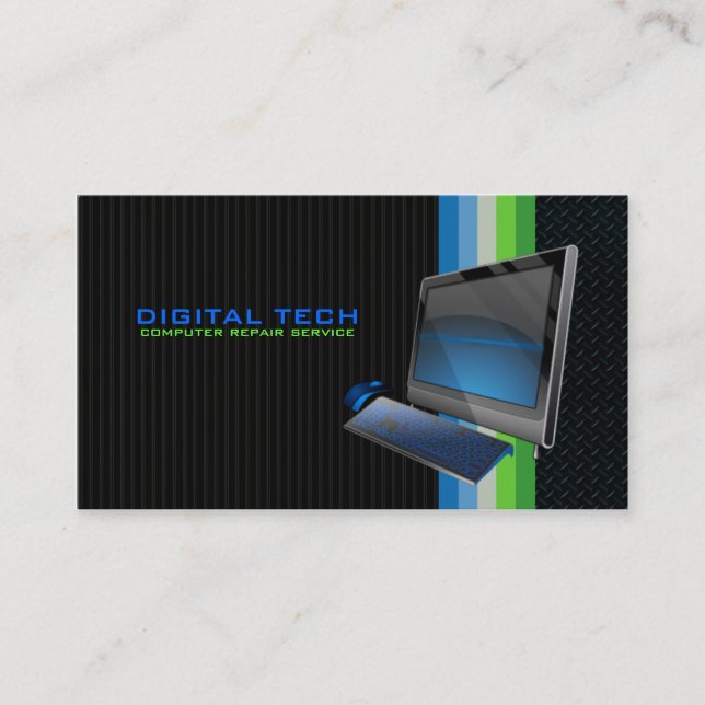 Digital Tech. Computer 2 Business Cards (Front)
