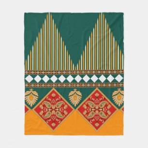 Digital textile design motif with geometrical bord fleece blanket
