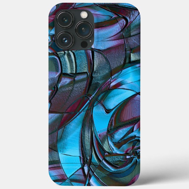 Digital texture grainy dark cyan waxed to wine red Case-Mate iPhone case (Back)