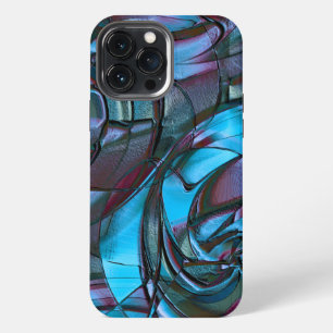 Digital texture grainy dark cyan waxed to wine red iPhone 13 pro max case