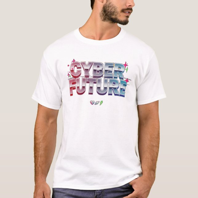 Digital Tomorrow Chrome Typography T-Shirt (Front)