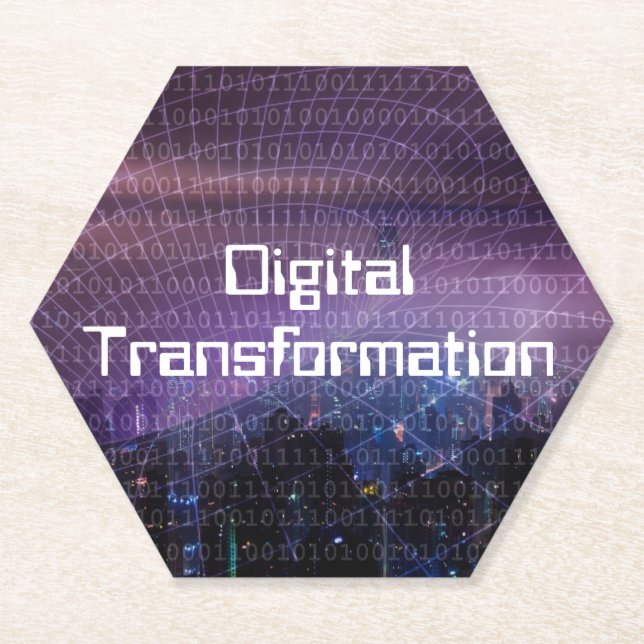 Digital Transformation for Business  Paper Coaster (Front)
