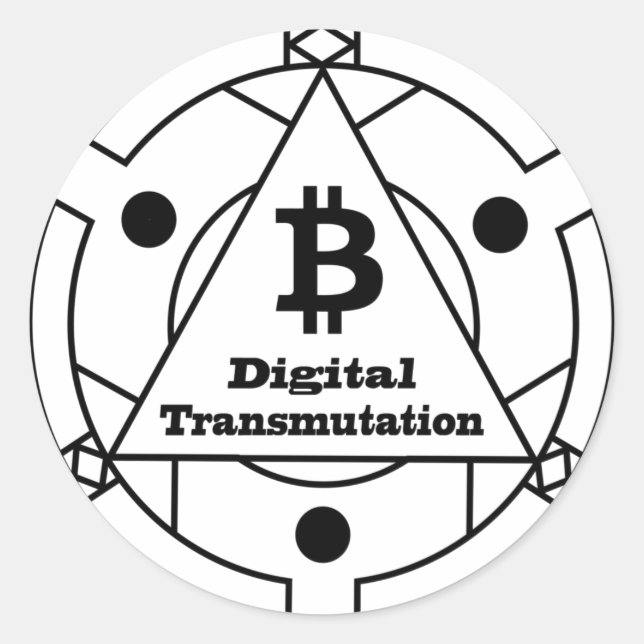 Digital Transmutation Alchemy Classic Round Sticker (Front)