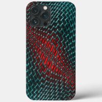 Digital twisted mesh of showy cyan wire over red t