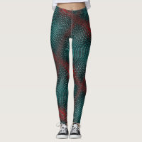Digital twisted mesh of showy cyan wire over red t