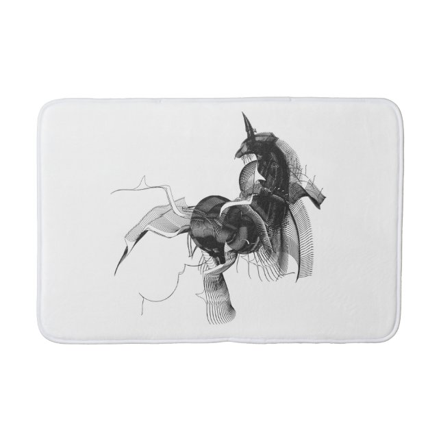 Digital Unicorn Figure - Custom Background Colour Bath Mat (Front)