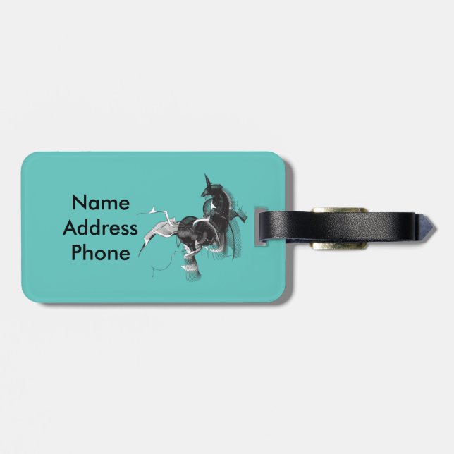Digital Unicorn Luggage Tag (Back Horizontal)