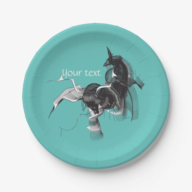 Digital Unicorn Paper Plate (Front)