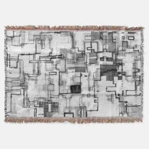 Digital Urban Circuit Design Throw Blanket
