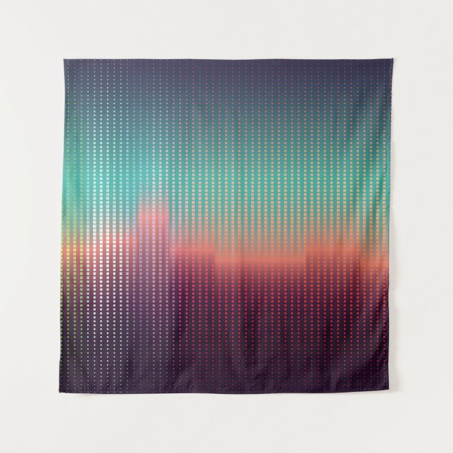 Digital urban landscape, colourful squares. tapestry (Front)