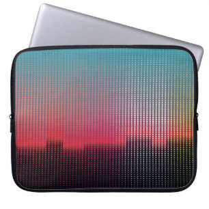 Digital Urban Squares: Futuristic Blur. Laptop Sleeve