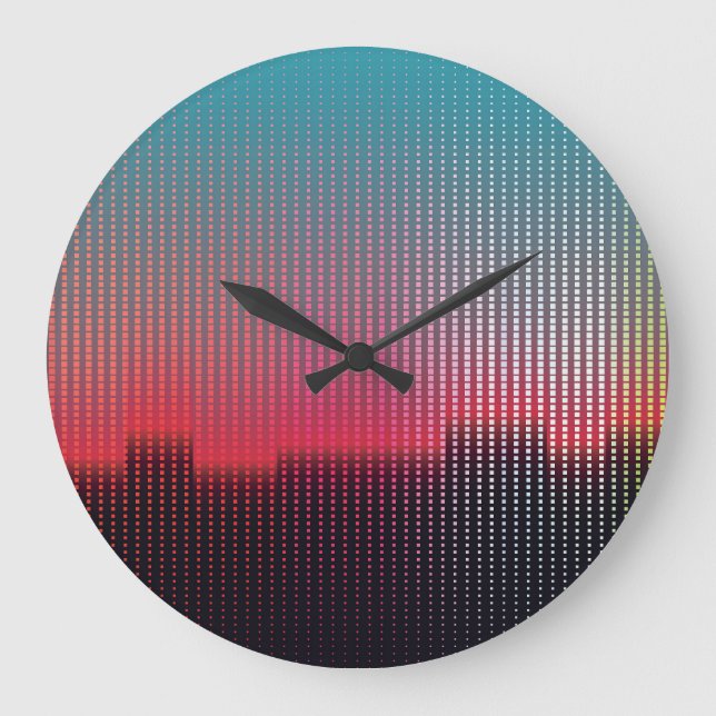 Digital Urban Squares: Futuristic Blur. Large Clock (Front)