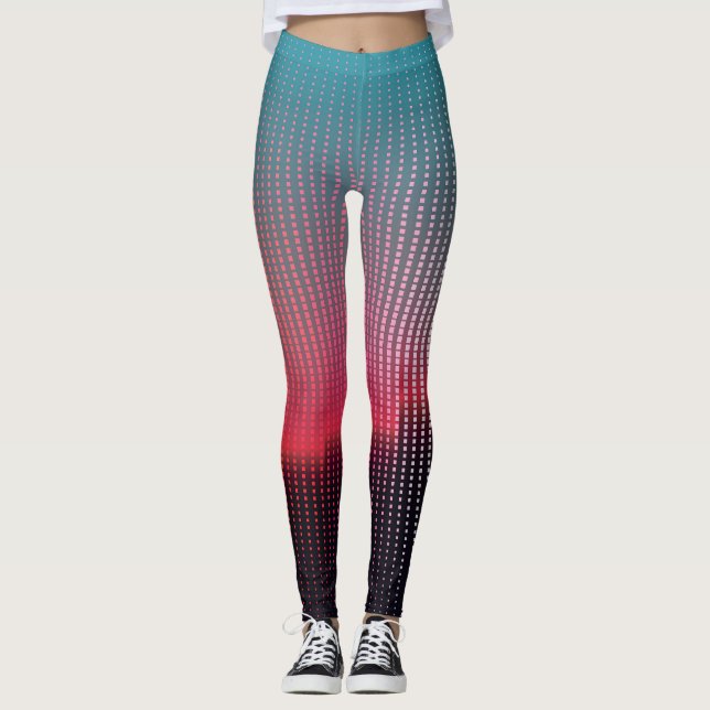 Digital Urban Squares: Futuristic Blur. Leggings (Front)