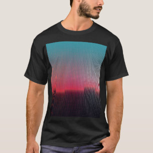 Digital Urban Squares: Futuristic Blur. T-Shirt