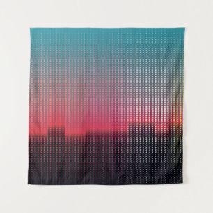 Digital Urban Squares: Futuristic Blur. Tapestry