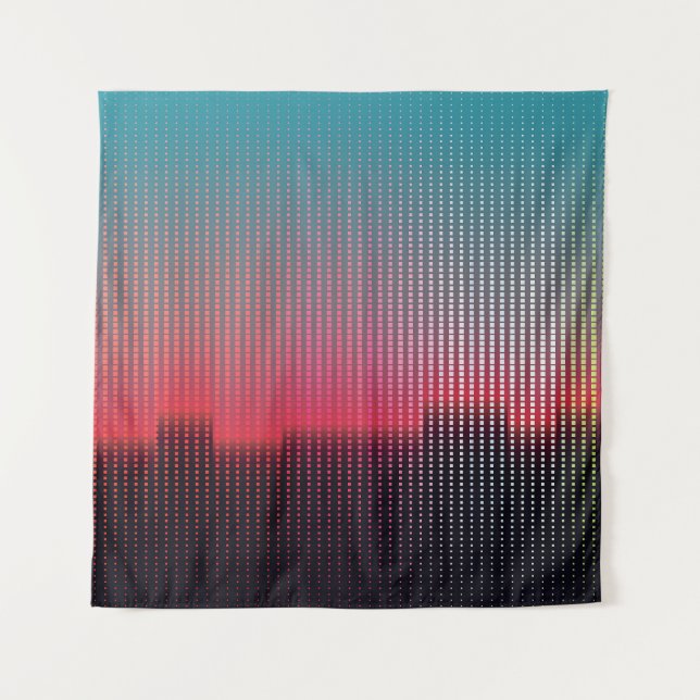 Digital Urban Squares: Futuristic Blur. Tapestry (Front)