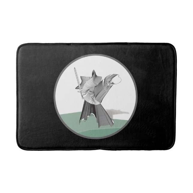 Digital Warrior - Custom Background Colour Bath Mat (Front)