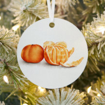 digital watercolor illustration of fresh tangerine