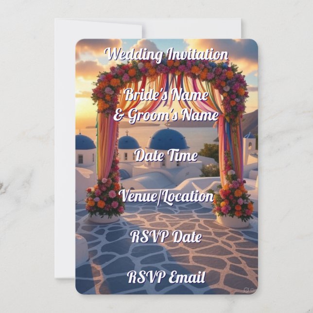Digital Wedding Invitation Elegant Rustic Romantic (Front)