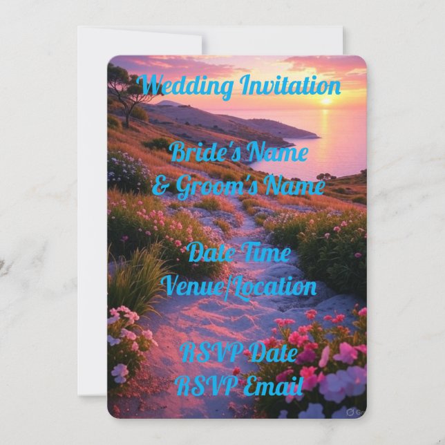 Digital Wedding Invitation Elegant Rustic Romantic (Front)