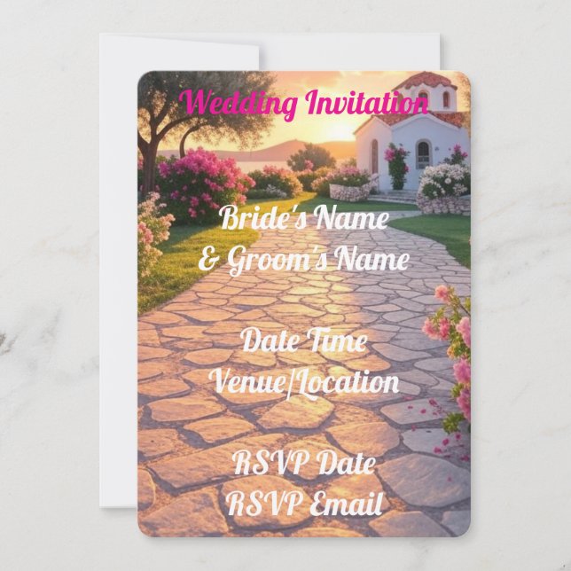 Digital Wedding Invitation Elegant Rustic Romantic (Front)