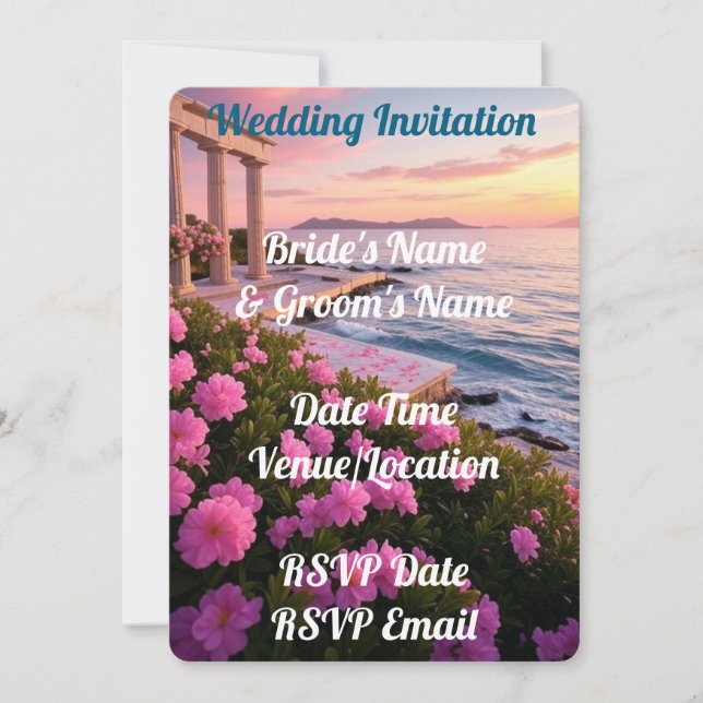 Digital Wedding Invitation Elegant Rustic Romantic (Front)