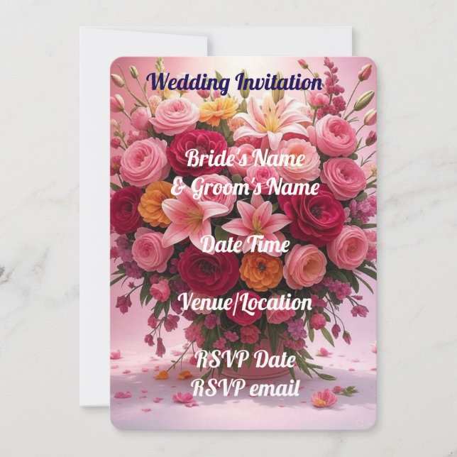 Digital Wedding Invitation Elegant Rustic Romantic (Front)