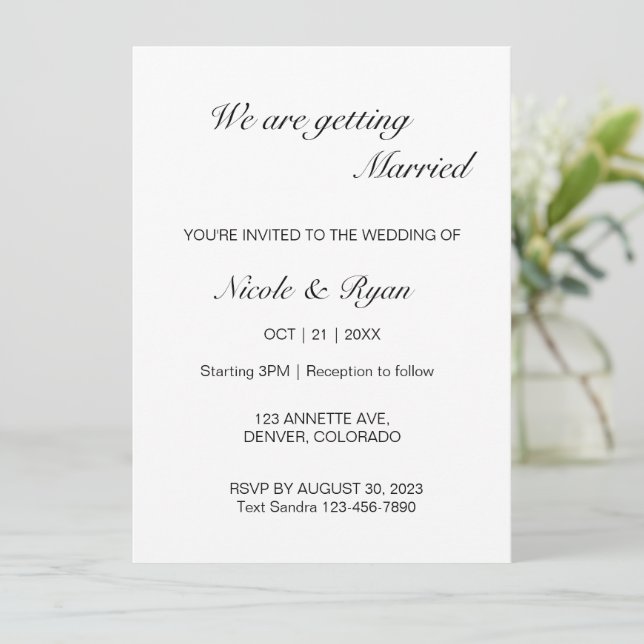 Digital Wedding Modern Wedding Electronic Wedding  Invitation (Standing Front)