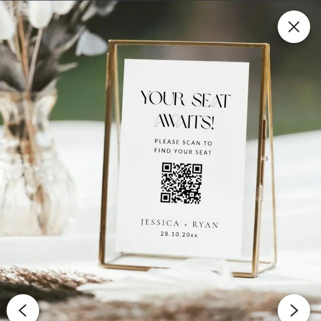 Digital Wedding Seating Chart with QR Code Sign (Digital Wedding Seating Chart with QR Code Sign)