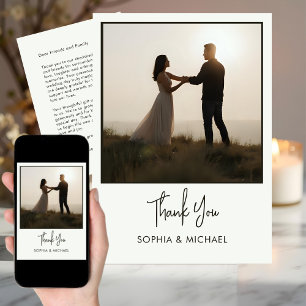 Digital Wedding Thank You Modern Minimal Photo Invitation