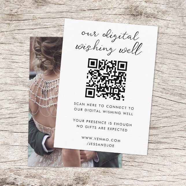 Digital Wishing Well QR Code Wedding Registry Encl Enclosure Card (Creator Uploaded)