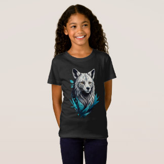 Digital Wolf Basic Kids Girl's T-Shirt