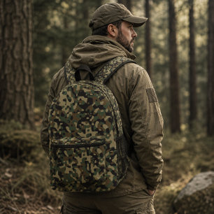 Digital Woodland Military Camouflage Pattern Printed Backpack
