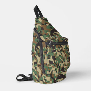 Digital Woodland Military Camouflage Pattern Sling Bag