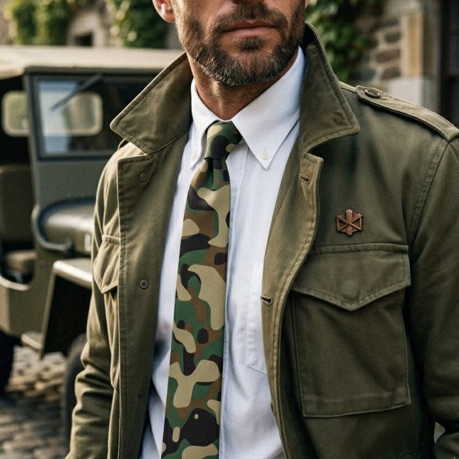 Digital Woodland Military Camouflage Pattern Tie (Creator Uploaded)