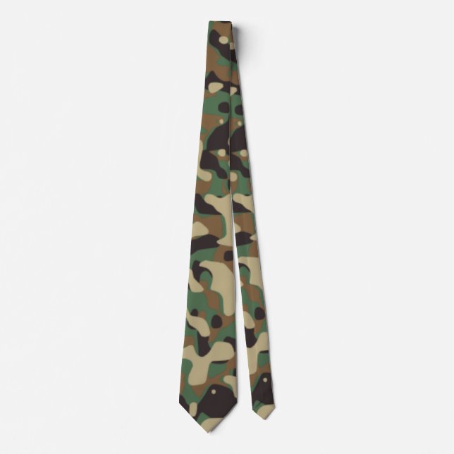 Digital Woodland Military Camouflage Pattern Tie (Front)