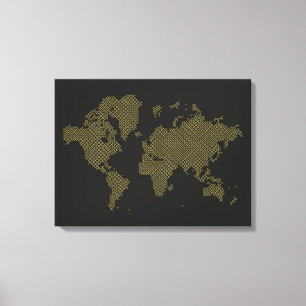 Digital World Map Canvas Print