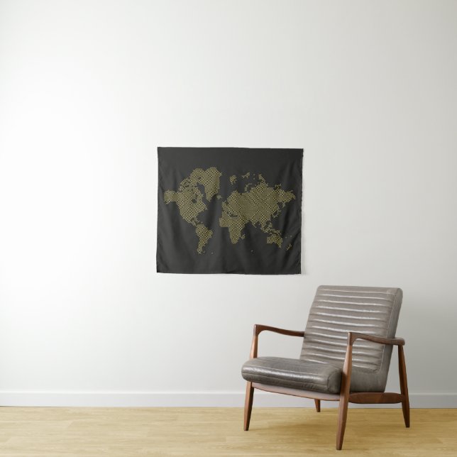 Digital World Map Tapestry (In Situ (Horizontal))