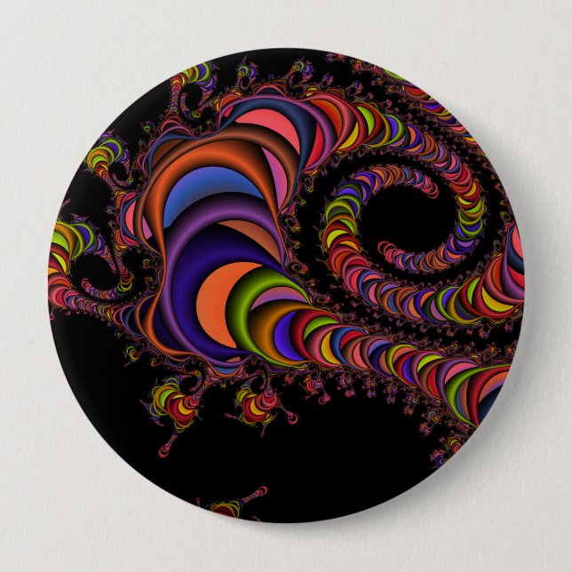 Digital worm 10 cm round badge (Front)