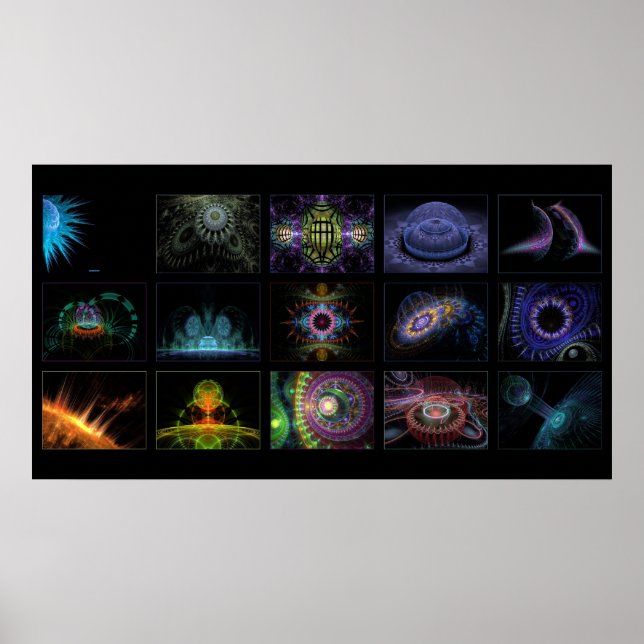 digitalgreenlife fractal collage poster (Front)