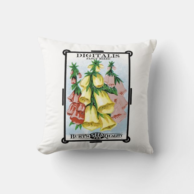 Digitalis Seed Packet Label Cushion (Front)