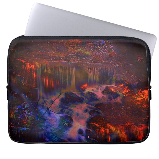 Digitally altered photo, Nature on ember fire Laptop Sleeve (Front)