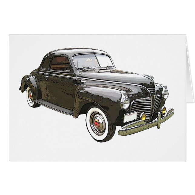 Digitally enhanced image of a black 1941 Plymouth (Front Horizontal)