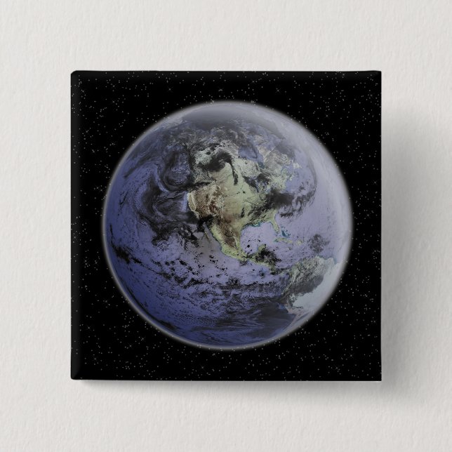Digitally enhanced image of the Full Earth 15 Cm Square Badge (Front)